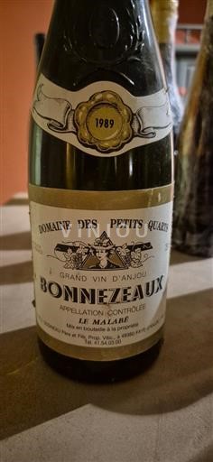Loiretal Bonnezeaux Domaine Des Petits Quarts Le Malabé 1989