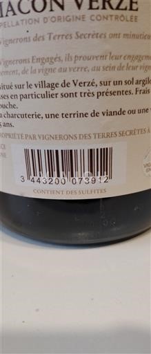 Bourgogne Mâcon et mâcon-villages Vignerons des Terres Secrètes Non Millésimé