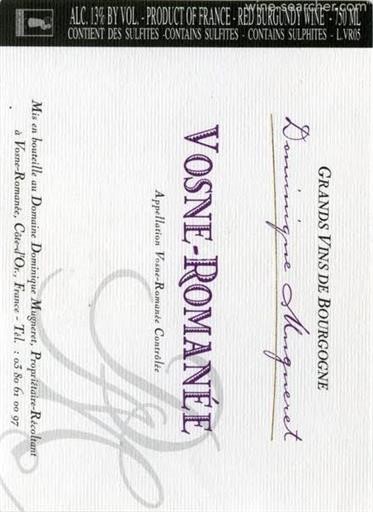 Bourgogne Vosne-Romanée Denis Mugneret 2001