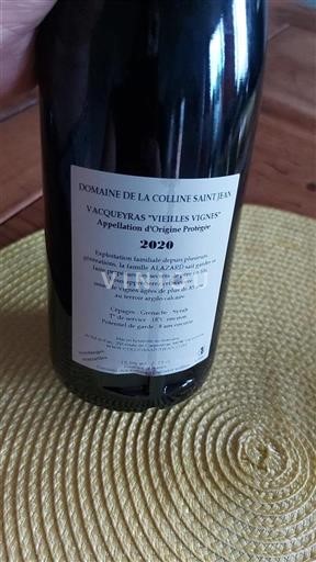 Rhônen laakso Vacqueyras Domaine La Colline Saint Jean Vieilles Vignes 2020