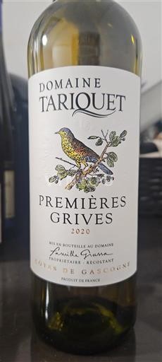 Jugozahod Côtes de Gascogne Domaine Tariquet Premières Grives 2019