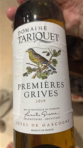 South West Côtes de Gascogne Domaine Tariquet Premières Grives 2019