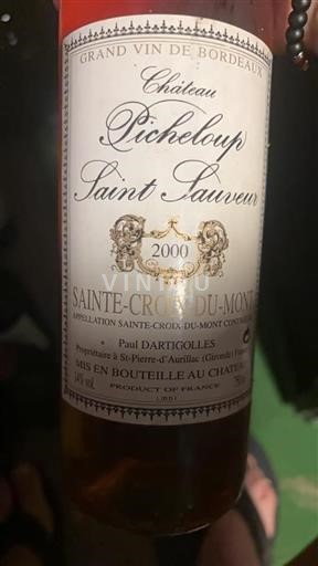 Bordeaux Sainte-Croix-Du-Mont Château Picheloup Saint Sauveur 2000