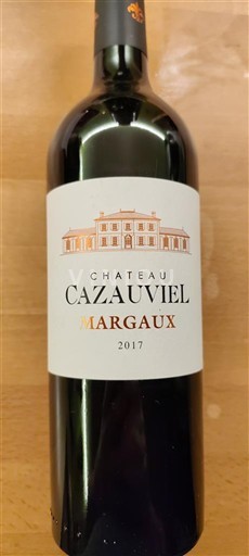 Bordo Margaux Château Cazauviel 2017