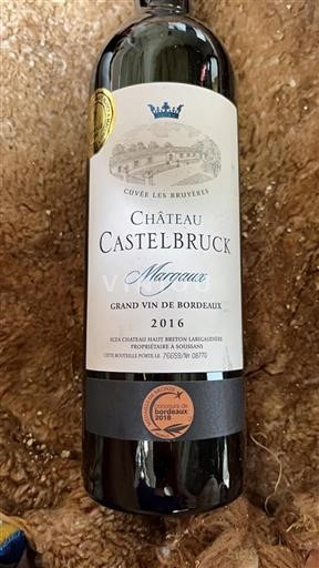Bordeaux Margaux Château Castelbruck Les Bruyères 2016