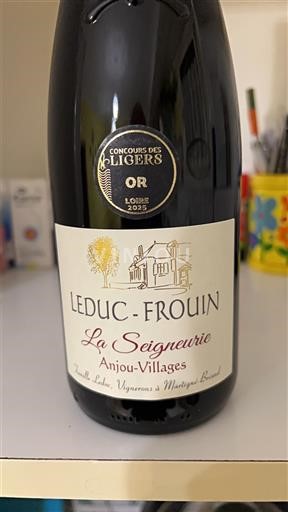 Vinos Rouge sec La Seigneurie Leduc-Frouin 2022 Francia Valle del Loira Anjou Villages AOC