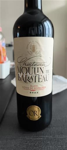 Burdeos Blaye-Côtes de Burdeos Château Moulin de Barateau 2022