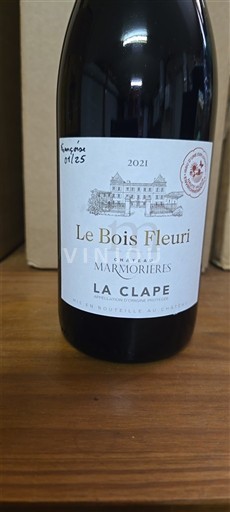 Langvedok La Clape Château Marmorières Le Bois Fleuri 2021