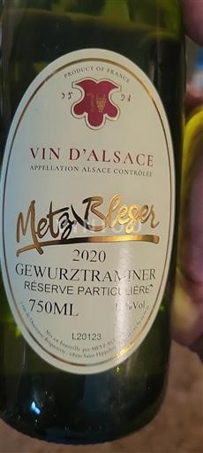 Alsace Grand Cru Metz Bleger Réserve Particulière 2020