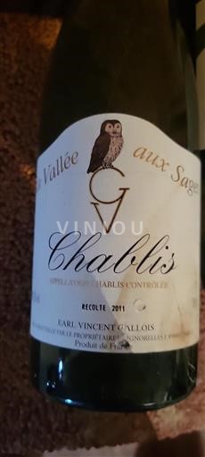 Borgoña Chablis EARL Vincent Gallois La Vallée aux Sages 2011