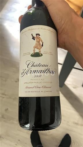 Bordéus Pauillac Grand Cru Classé Château Armailhac 2008