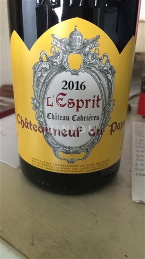 Valea Ronului Châteauneuf-du-Pape Château Cabrières L'esprit 2016