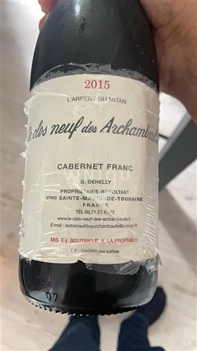 Údolí Loiry Touraine Le Clos Neuf des Archambaults L'Arpent du Mitan 2015