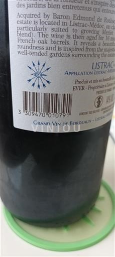 Burdeos Listrac-Médoc Baron Edmond de Rothschild Sin añada
