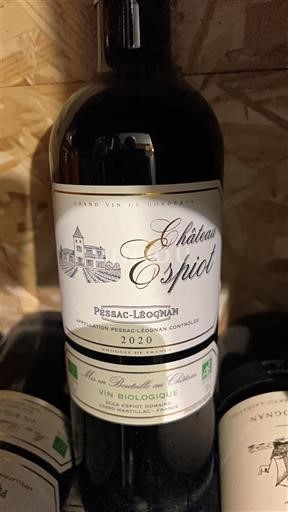 Bordéus Pessac-Léognan Château Espiot 2020
