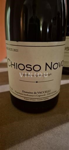 Corsica Ajaccio Domaine VACCELLI Chioso Novo 2021