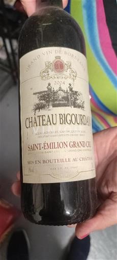 Vin Rouge sec Château Bigourdan 2004 France Bordeaux Saint-Émilion AOC Grand Cru