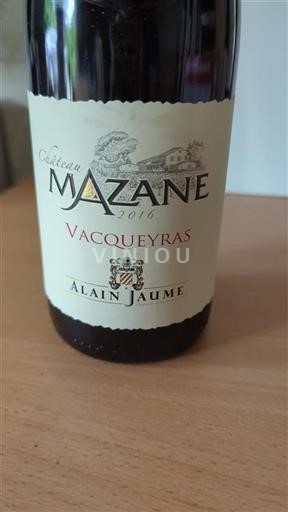 Rhônen laakso Vacqueyras Château Mazane 2016