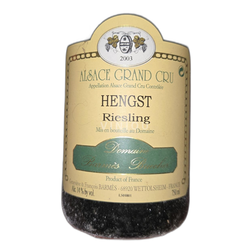 Alsace Alsace Grand Cru Domaine Barmès Buecher Riesling Hengst 2003