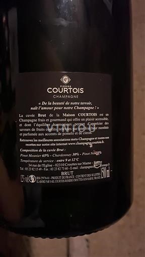 Champaña Champán Pierre Courtois Brut Sin añada