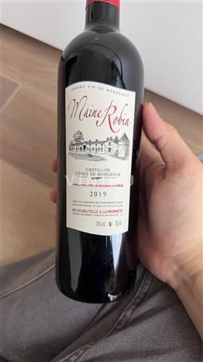 Bordeaux Castillon Côtes de Bordeaux Maine Robin 2019