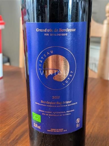 Bordeaux Bordeaux supérieur Château Lutet 2015