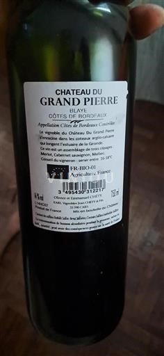 Bordeaux Blaye-Côtes-de-Bordeaux Château Grand Pierre Icke årgångsbetecknad