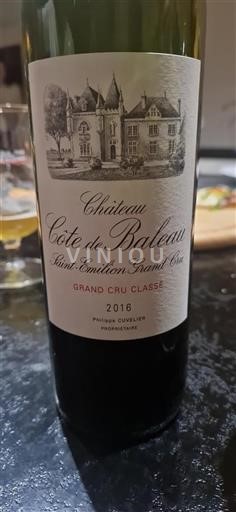 Bordeaux Saint-Émilion Grand Cru Grand Cru Château Côte de Baleau 2016