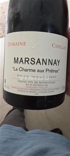 Burgundy Marsannay Domaine Coillot La Charme aux Prêtres 2020