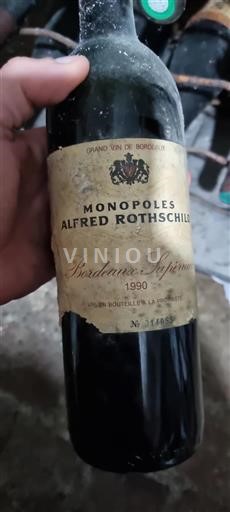 Bordeaux Bordeaux supérieur Alfred Rothschild Monopoles 1990