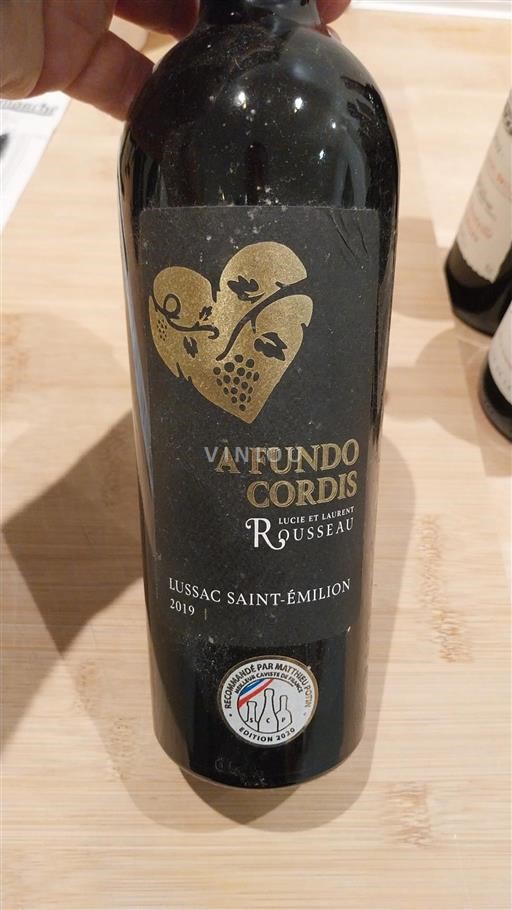 Bordeaux Lussac-saint-émilion Lucie et Laurent Rousseau A Fundo Cordis 2019