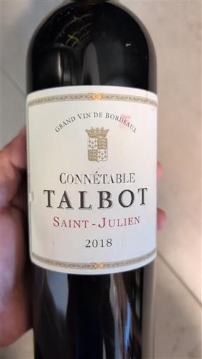 Bordeaux Saint-Julien Grand Cru Château Talbot Connétable 2018
