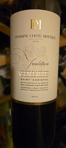 Languedoc Languedoc-ylängöt Domaine Coste Moynier Tradition 2016