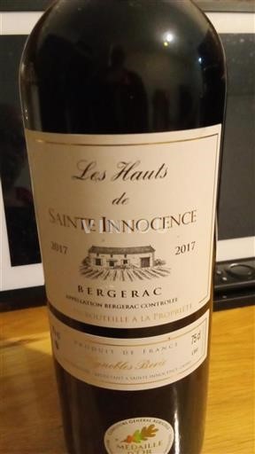 Sydvestfrankrig Bergerac Vignobles Borie Les Hauts de Sainte Innocence 2017