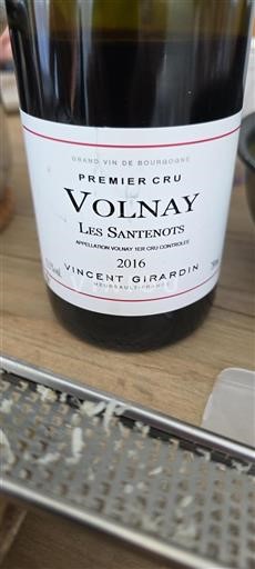 Bourgondië Volnay Premier Cru Vincent Girardin Les Santenots 2016