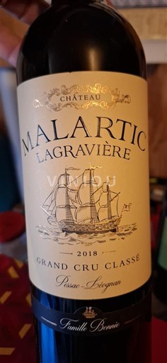 Wines Rouge sec Château Malartic Lagravière 2018 France Bordeaux Pessac-Léognan AOC grand cru classé