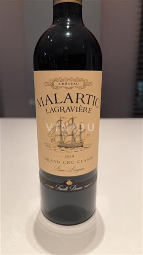 Bordeaux Pessac-Léognan grand cru classé Château Malartic Lagravière 2018
