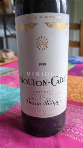 Bordeaux Baron Philippe de Rothschild Mouton-Cadet 1988