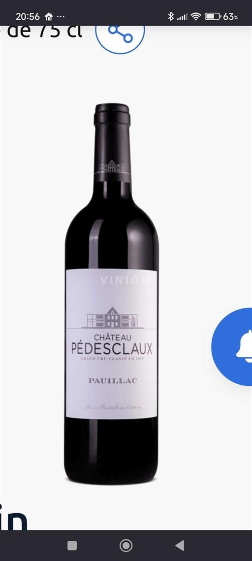 Burdeos Pauillac Grand Cru Château Pédesclaux 2015