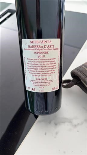 Piamonte Barbera d'Asti Tenuta Santa Caterina Setecàpita 2010