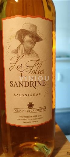 Sudoeste Saussignac Domaine Cantonnet Les Folies de Sandrine 2015