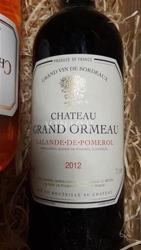 Bordeaux Lalande-de-pomerol Château Grand Ormeau 2012