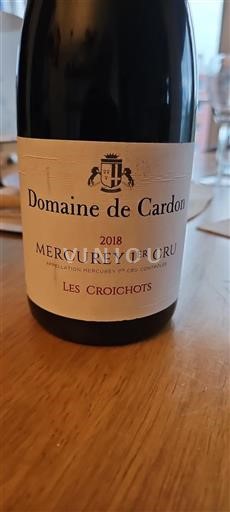 Burgundija Mercurey Premier Cru Domaine Cardon Les Croichots 2018