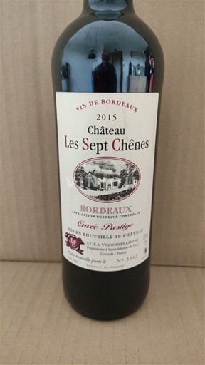 Bordeaux Château Les Sept Chênes Prestige 2015