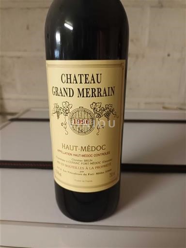 Bordeaux Haut-Médoc Château Grand Merrain 1996