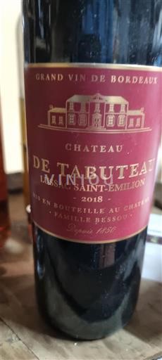 Bordeaux Lussac-saint-émilion Château Tabuteau 2018