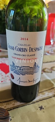 Bordeaux Saint-Émilion Grand Cru grand cru classé Château Grand Corbin-Despagne 2014