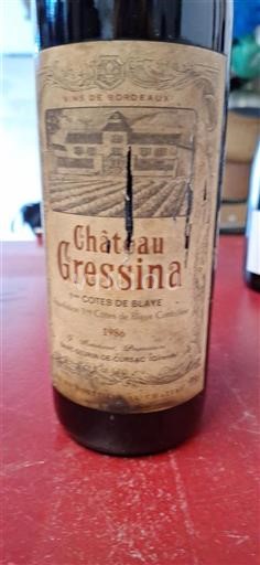 Bordeaux Côtes de Blaye Château Gressina 1986