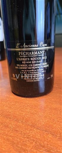 Zuidwest-Frankrijk Pécharmant L'Ancienne Cure L'Abbaye Rouge 2011