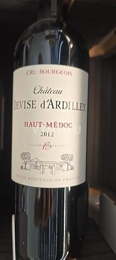 Bordeaux Haut-Médoc Cru Bourgeois Château Devise Ardilley 2012